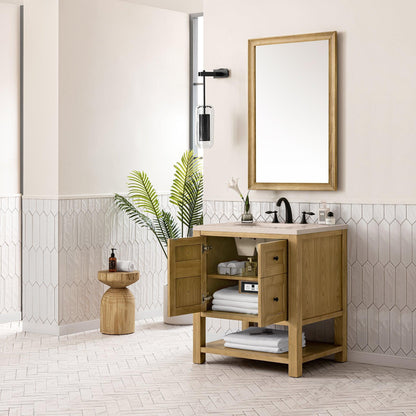 James Martin Vanities Breckenridge 30" Light Natural Oak Single Vanity With 3cm Eternal Marfil Top