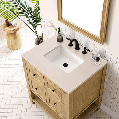 James Martin Vanities Breckenridge 30" Light Natural Oak Single Vanity With 3cm Eternal Marfil Top