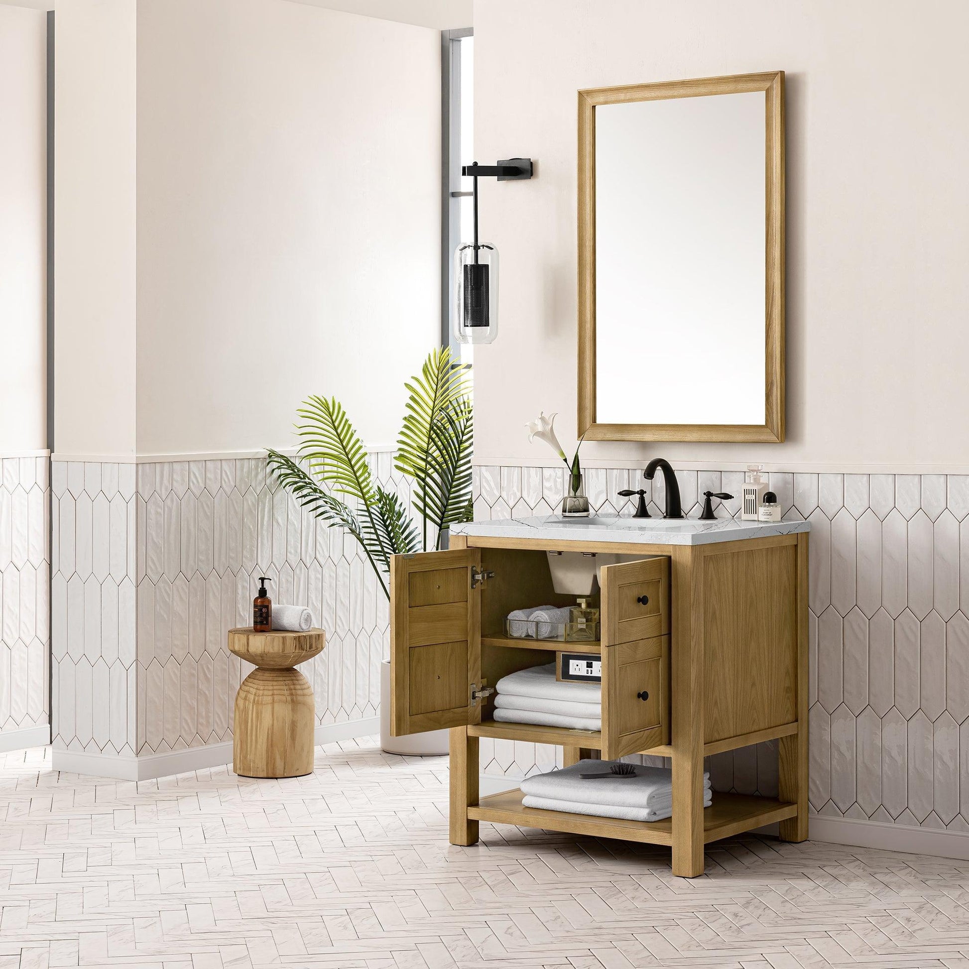 James Martin Vanities Breckenridge 30" Light Natural Oak Single Vanity With 3cm Ethereal Noctis Top