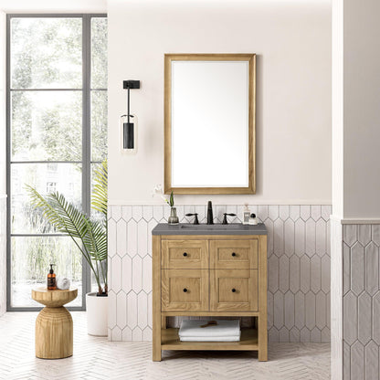 James Martin Vanities Breckenridge 30" Light Natural Oak Single Vanity With 3cm Grey Expo Top