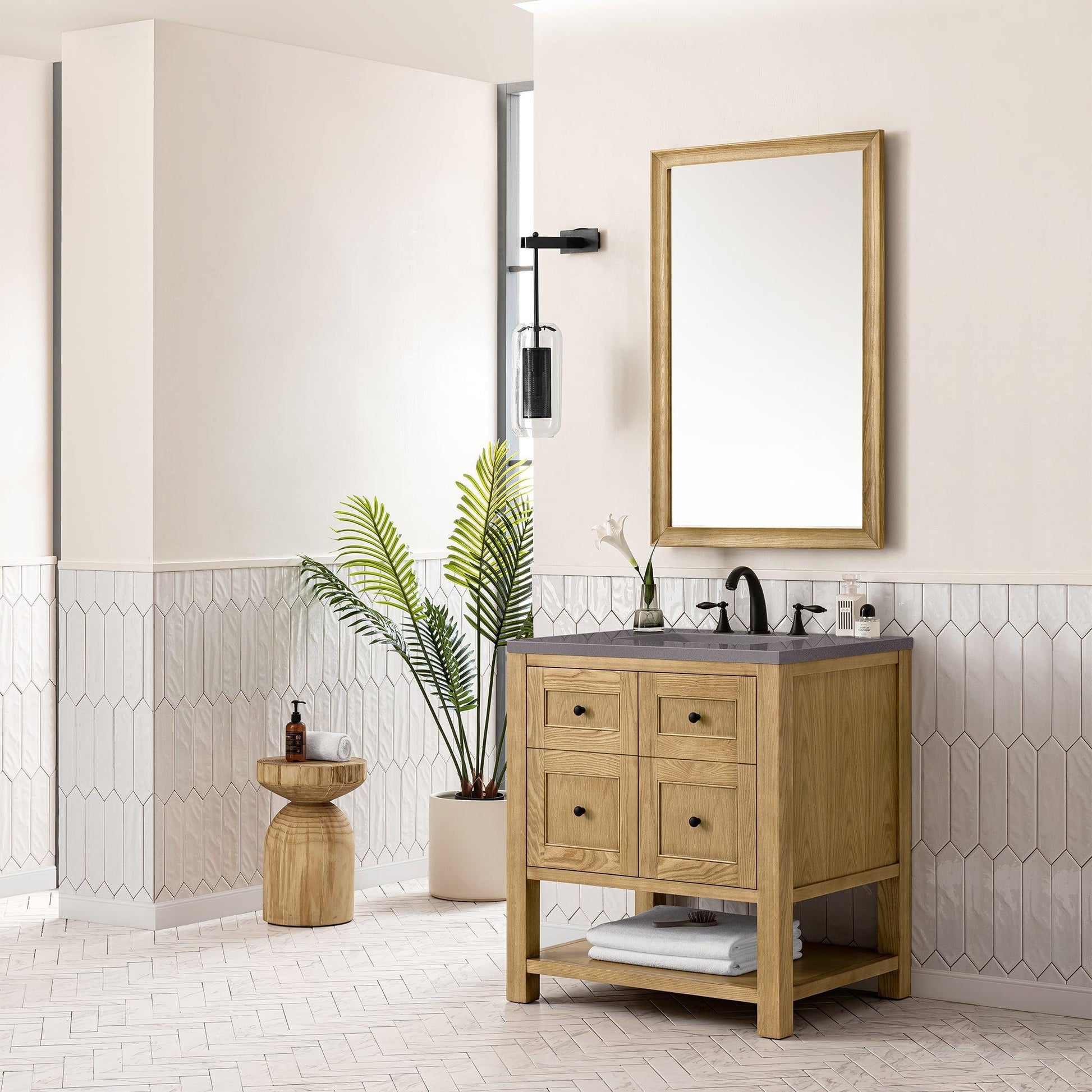 James Martin Vanities Breckenridge 30" Light Natural Oak Single Vanity With 3cm Grey Expo Top