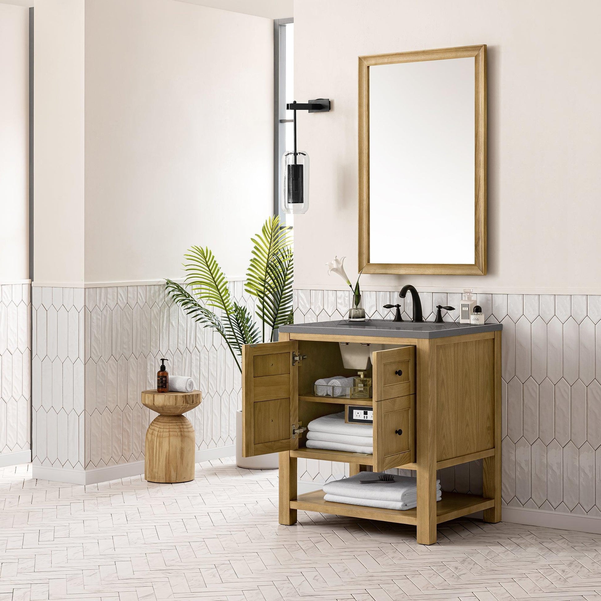 James Martin Vanities Breckenridge 30" Light Natural Oak Single Vanity With 3cm Grey Expo Top