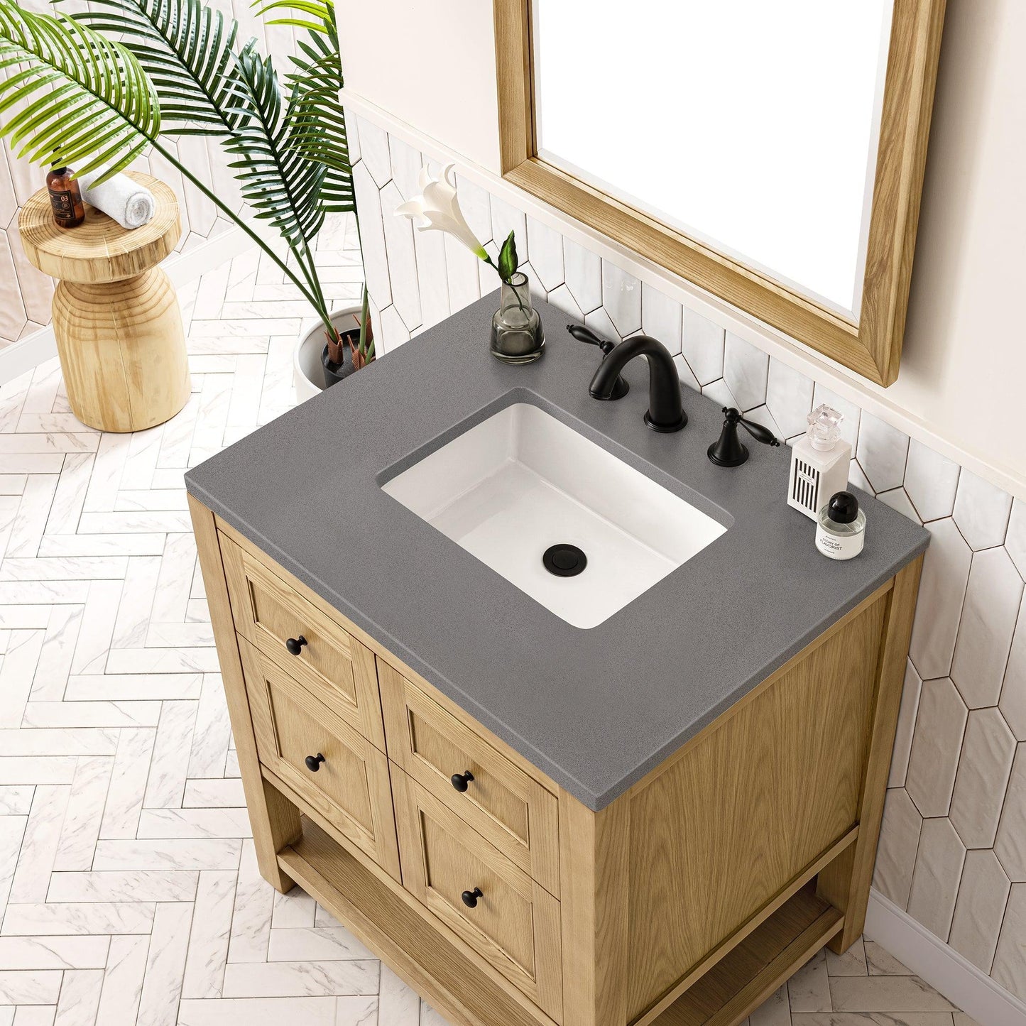 James Martin Vanities Breckenridge 30" Light Natural Oak Single Vanity With 3cm Grey Expo Top