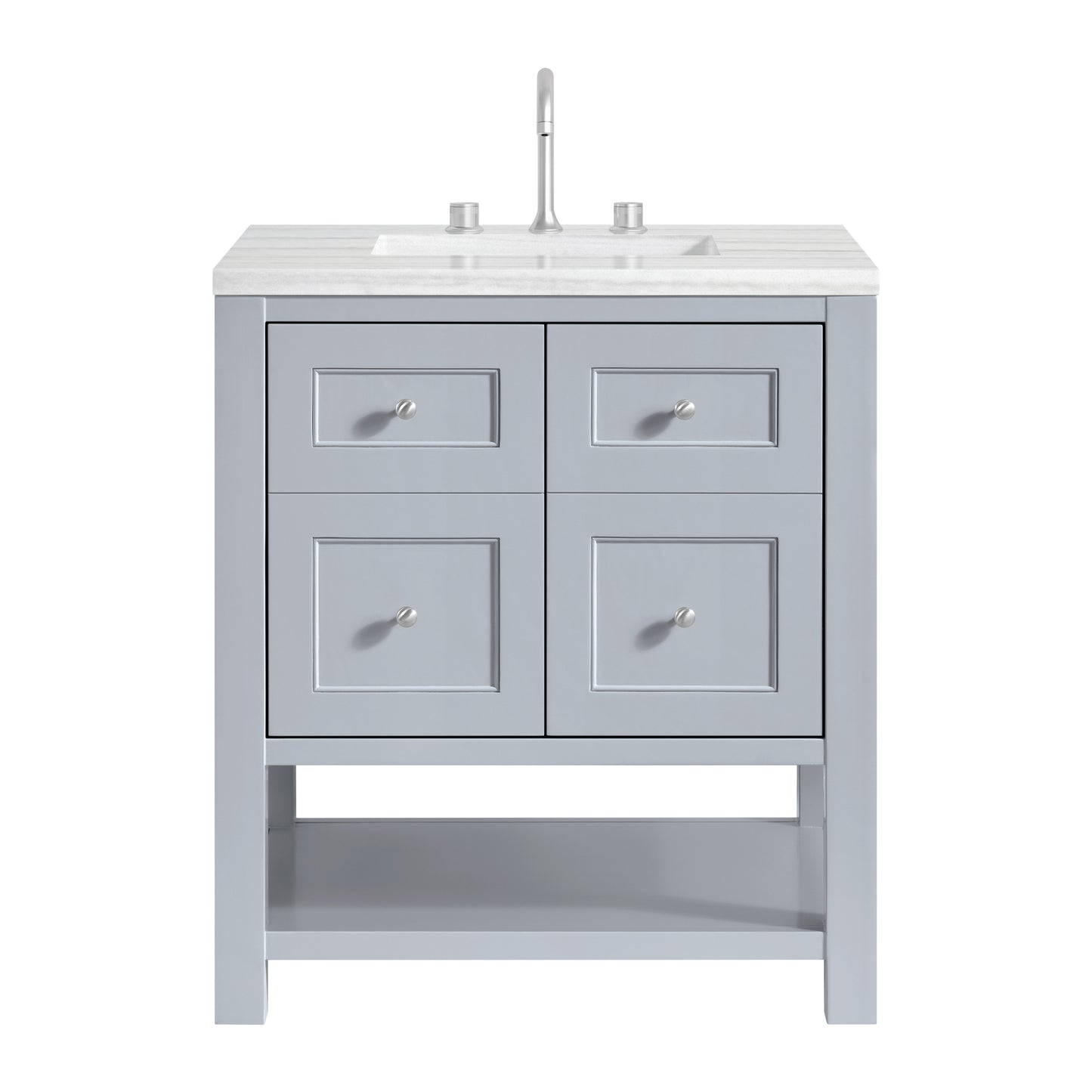 James Martin Vanities Breckenridge 30" Serenity Blue Single Vanity With 3cm Arctic Fall Solid Surface Top