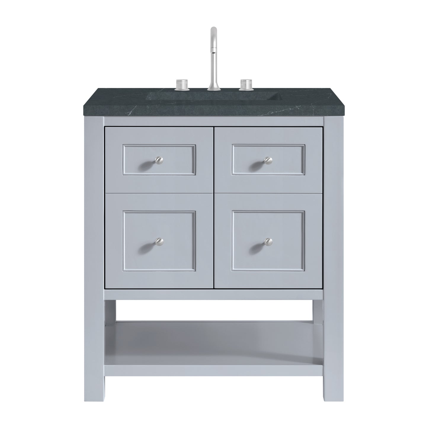 James Martin Vanities Breckenridge 30" Serenity Blue Single Vanity With 3cm Charcoal Soapstone Quartz Top