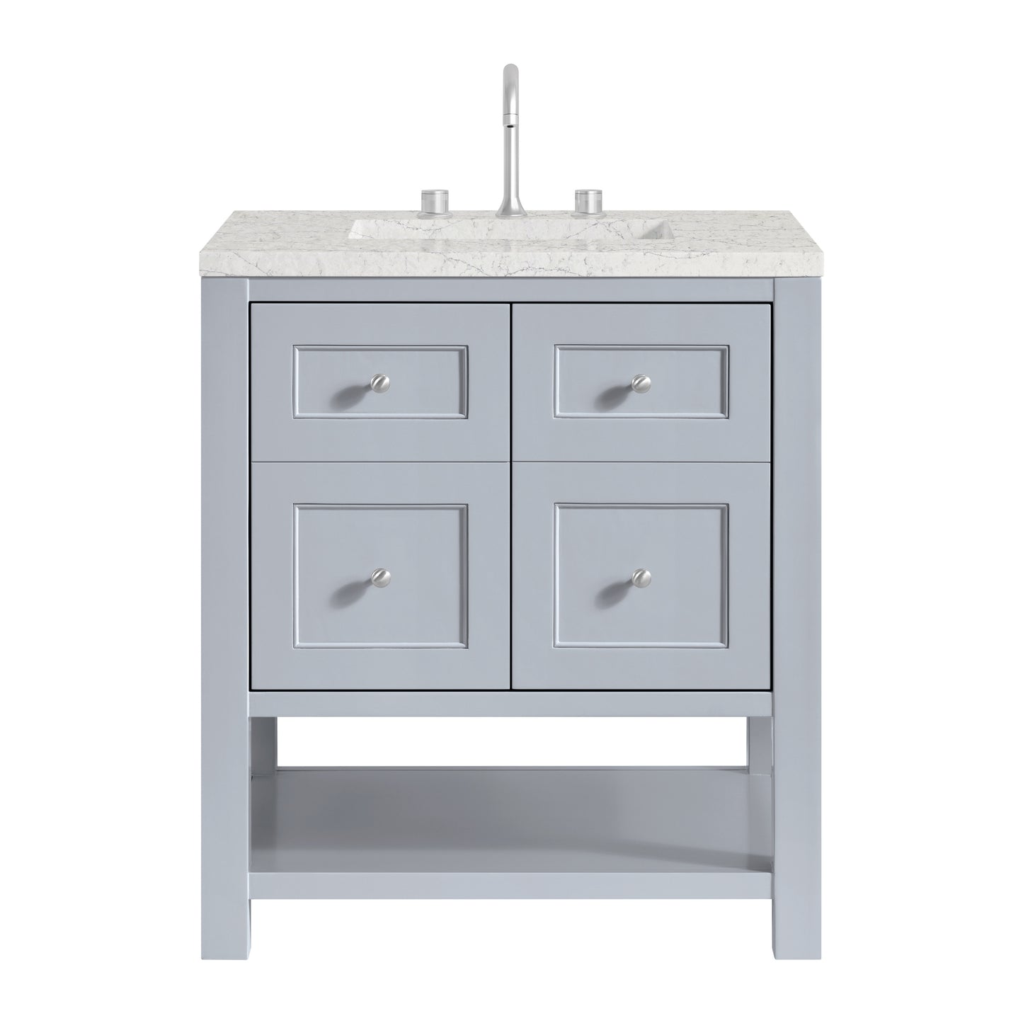 James Martin Vanities Breckenridge 30" Serenity Blue Single Vanity With 3cm Eternal Jasmine Pearl Quartz Top