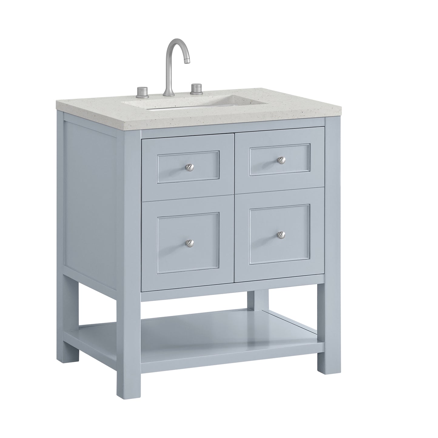 James Martin Vanities Breckenridge 30" Serenity Blue Single Vanity With 3cm Lime Delight Quartz Top