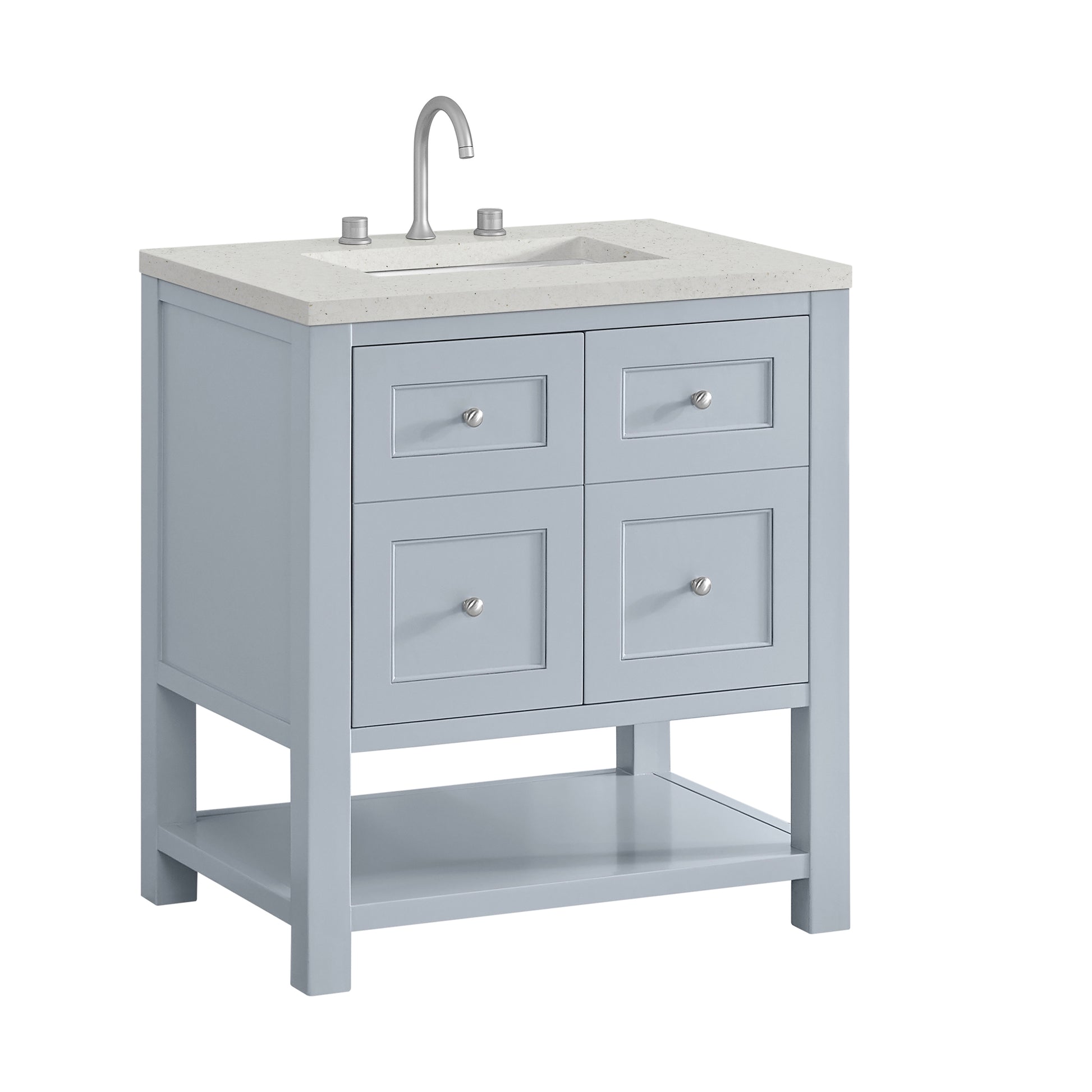 James Martin Vanities Breckenridge 30" Serenity Blue Single Vanity With 3cm Lime Delight Quartz Top