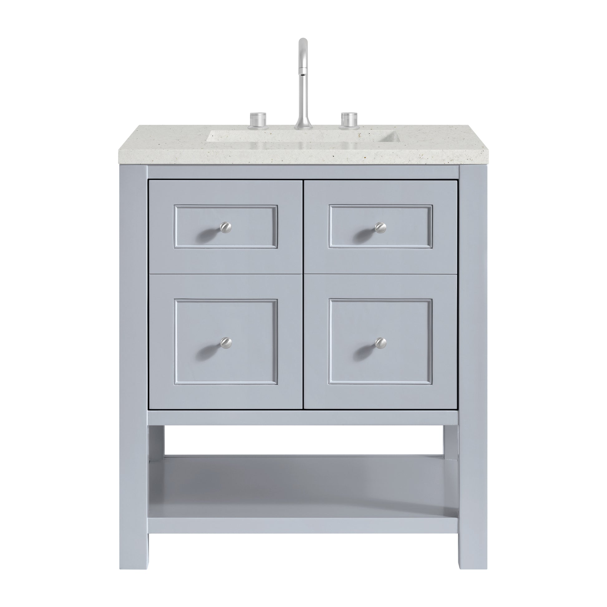 James Martin Vanities Breckenridge 30" Serenity Blue Single Vanity With 3cm Lime Delight Quartz Top