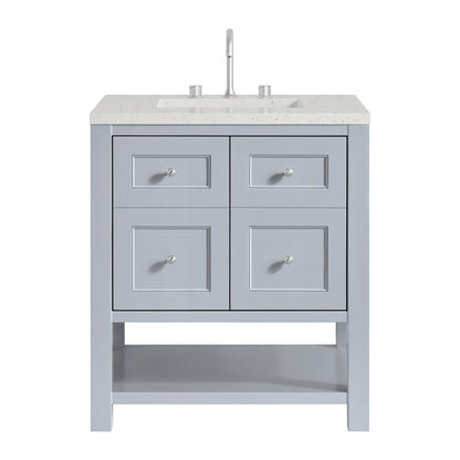 James Martin Vanities Breckenridge 30" Serenity Blue Single Vanity With 3cm Lime Delight Quartz Top