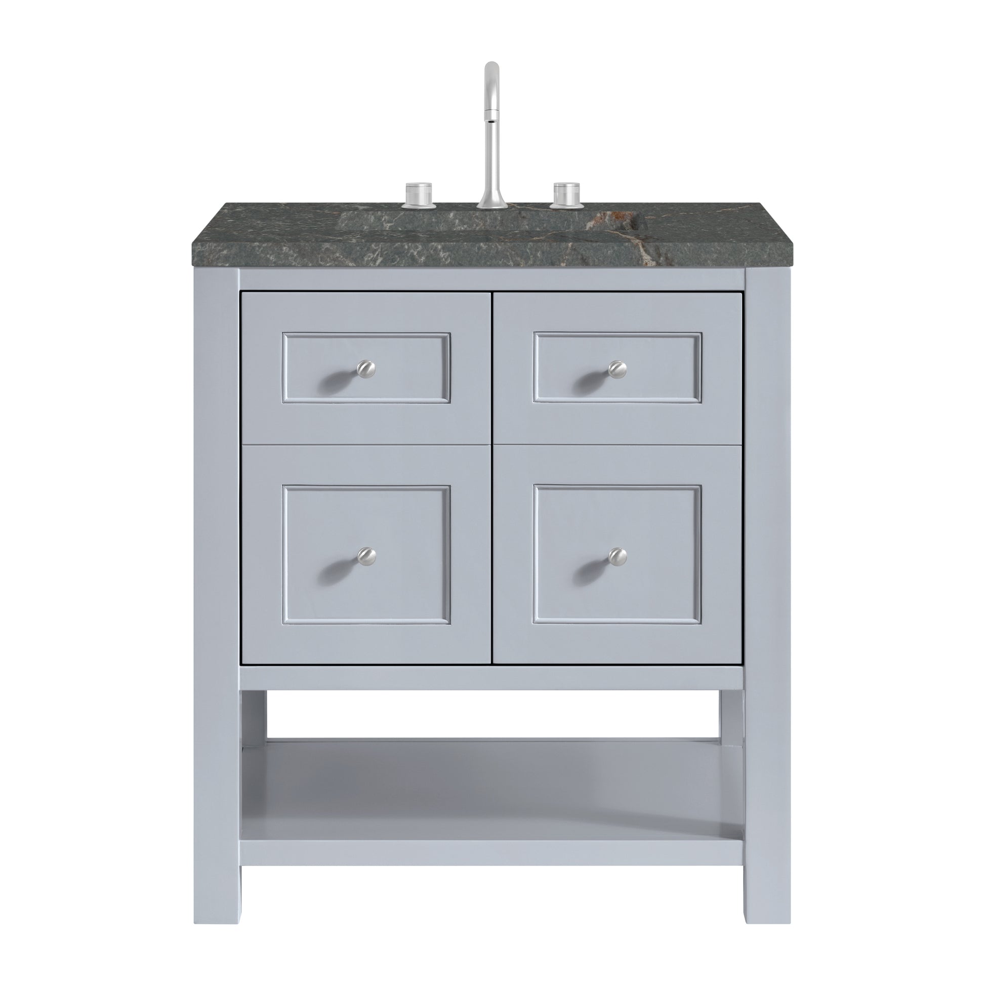 James Martin Vanities Breckenridge 30" Serenity Blue Single Vanity With 3cm Parisien Bleu Quartz Top