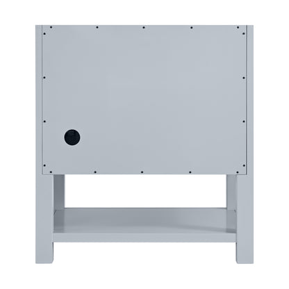 James Martin Vanities Breckenridge 30" Serenity Blue Single Vanity With 3cm Victorian Silver Quartz Top