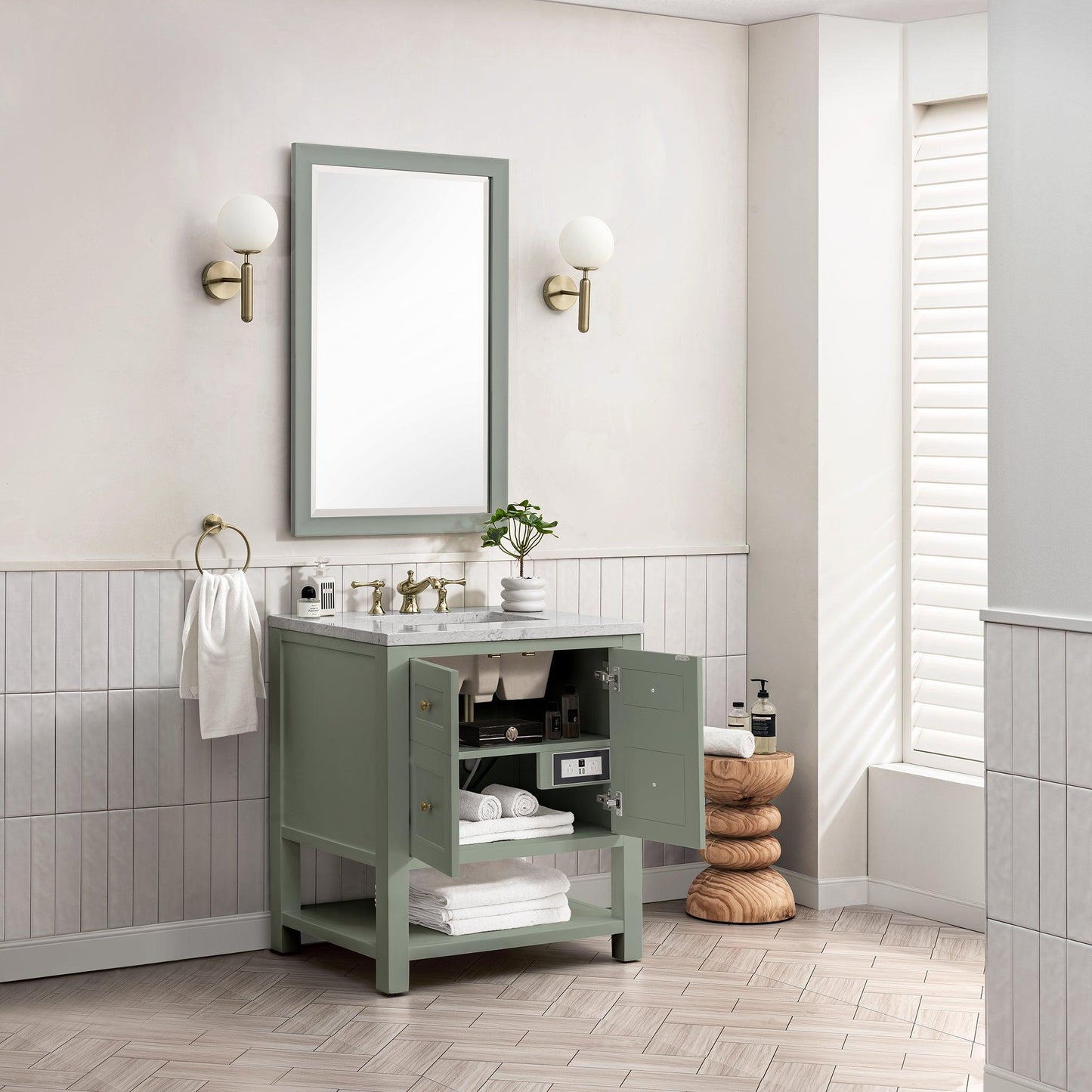 James Martin Vanities Breckenridge 30" Smokey Celadon Single Vanity