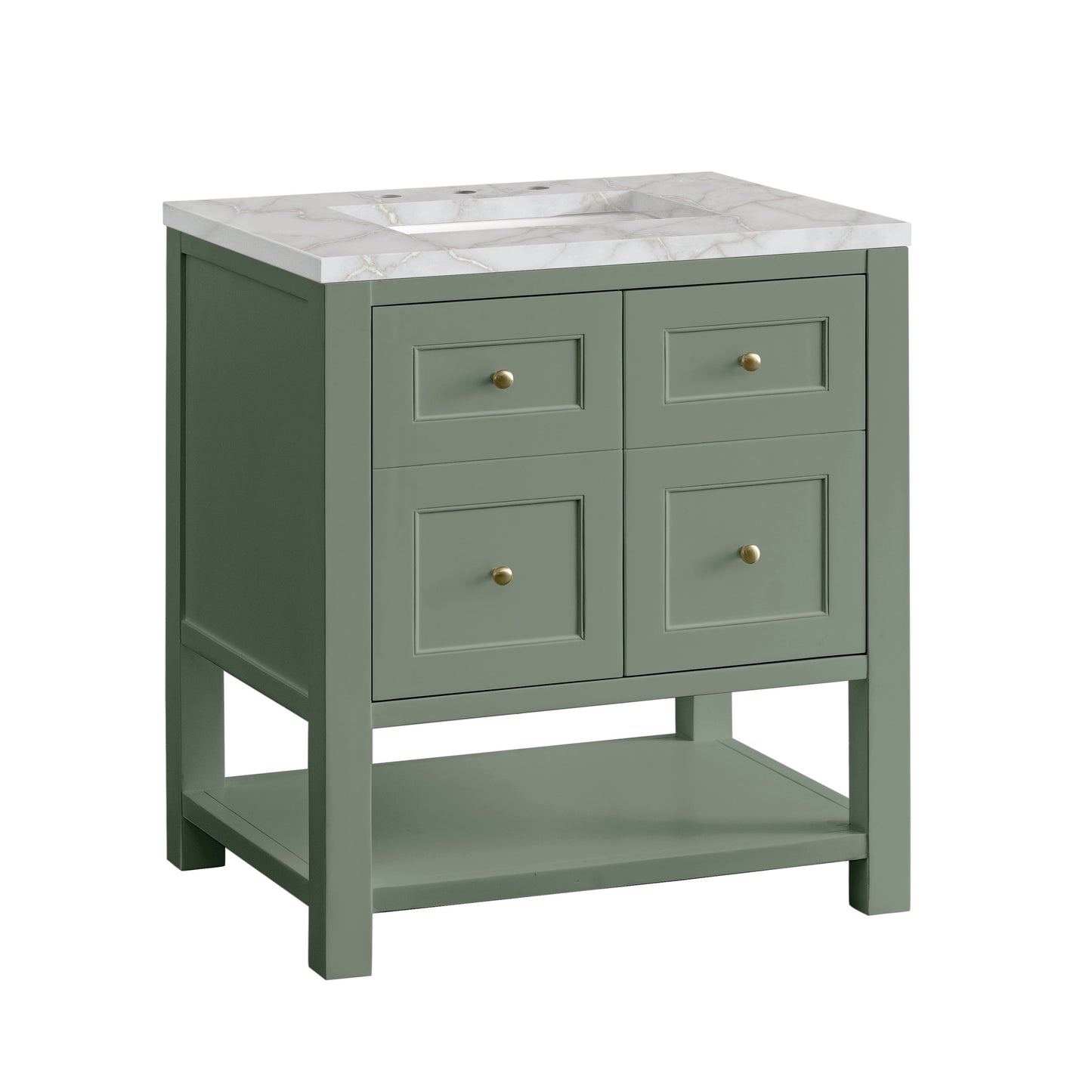 James Martin Vanities Breckenridge 30" Smokey Celadon Single Vanity With 3 cm Victorian Silver Top