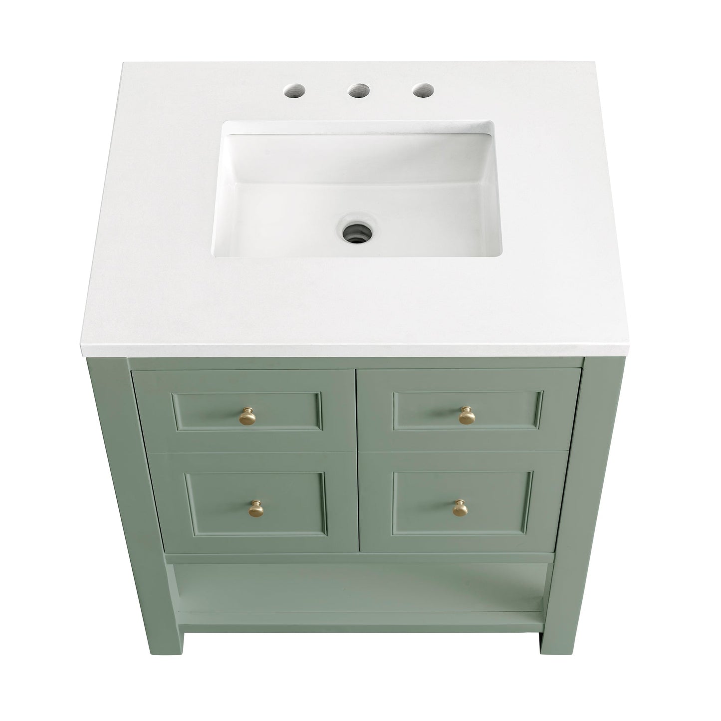 James Martin Vanities Breckenridge 30" Smokey Celadon Single Vanity With 3 cm White Zeus Top