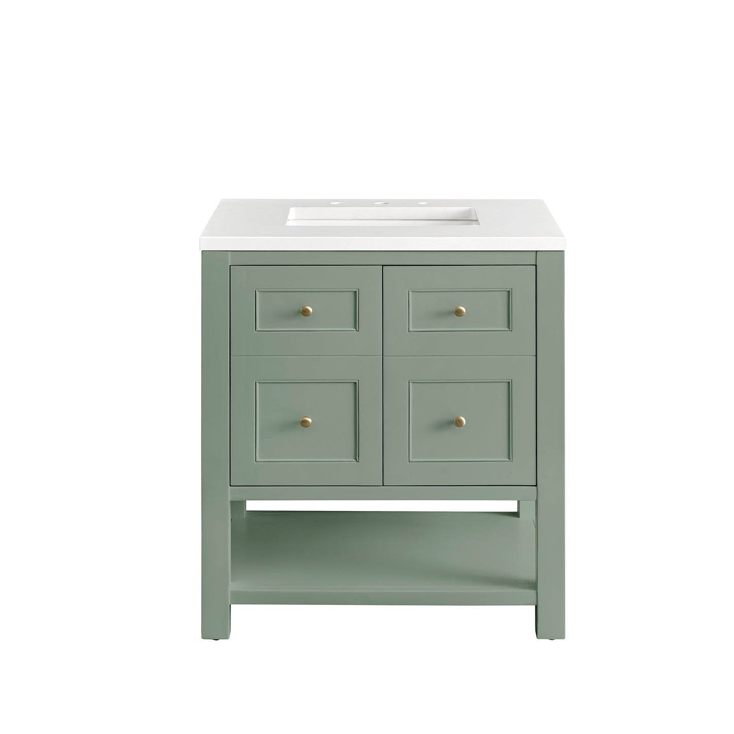 James Martin Vanities Breckenridge 30" Smokey Celadon Single Vanity With 3 cm White Zeus Top