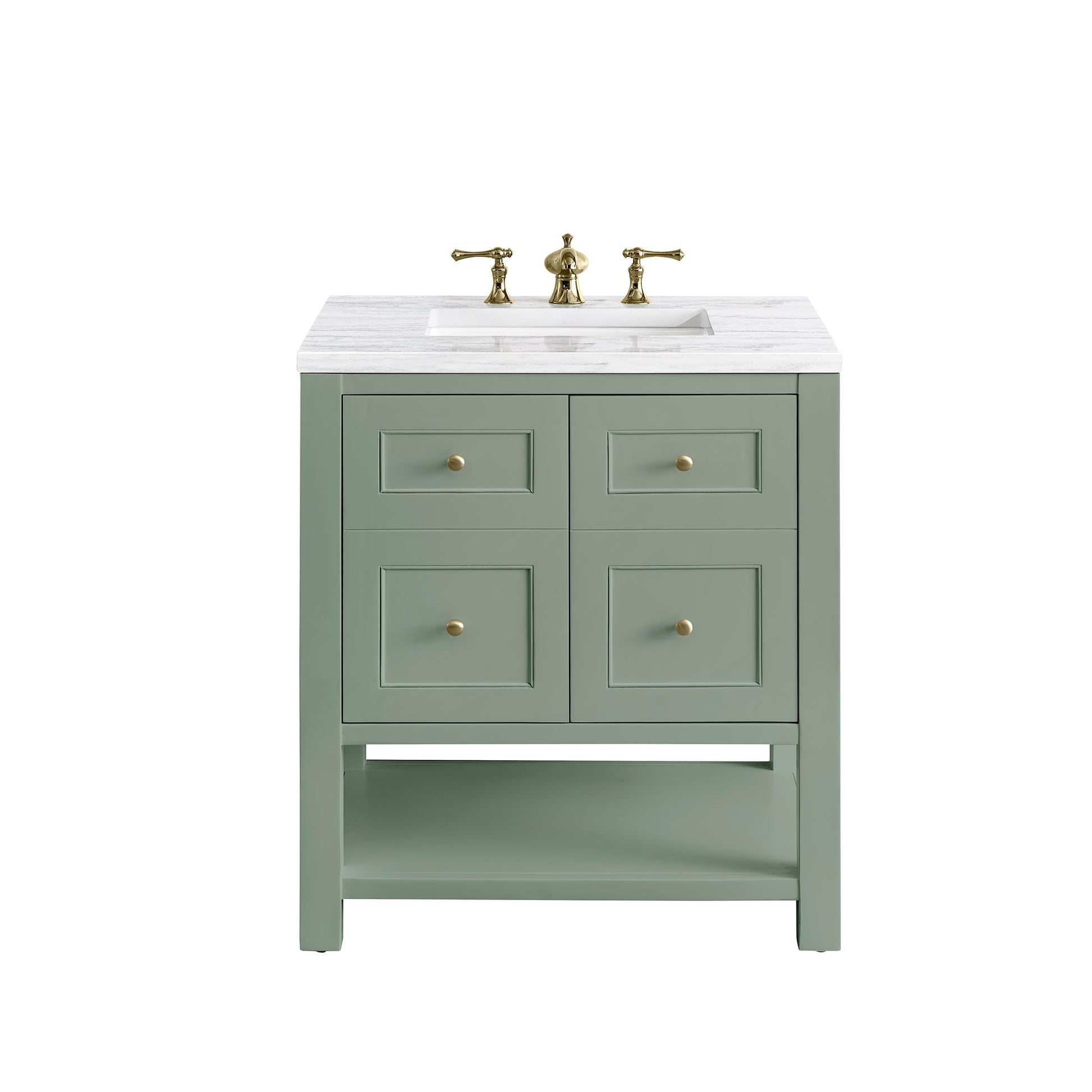 James Martin Vanities Breckenridge 30" Smokey Celadon Single Vanity With 3cm Arctic Fall Top