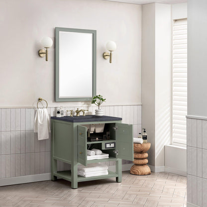 James Martin Vanities Breckenridge 30" Smokey Celadon Single Vanity With 3cm Charcoal Soapstone Top