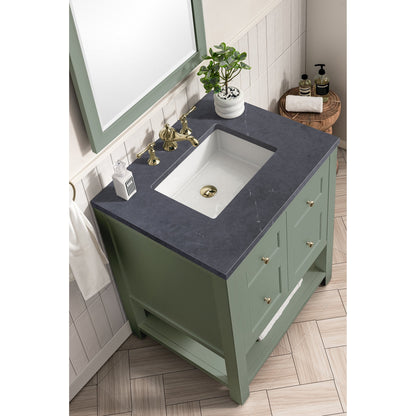 James Martin Vanities Breckenridge 30" Smokey Celadon Single Vanity With 3cm Charcoal Soapstone Top