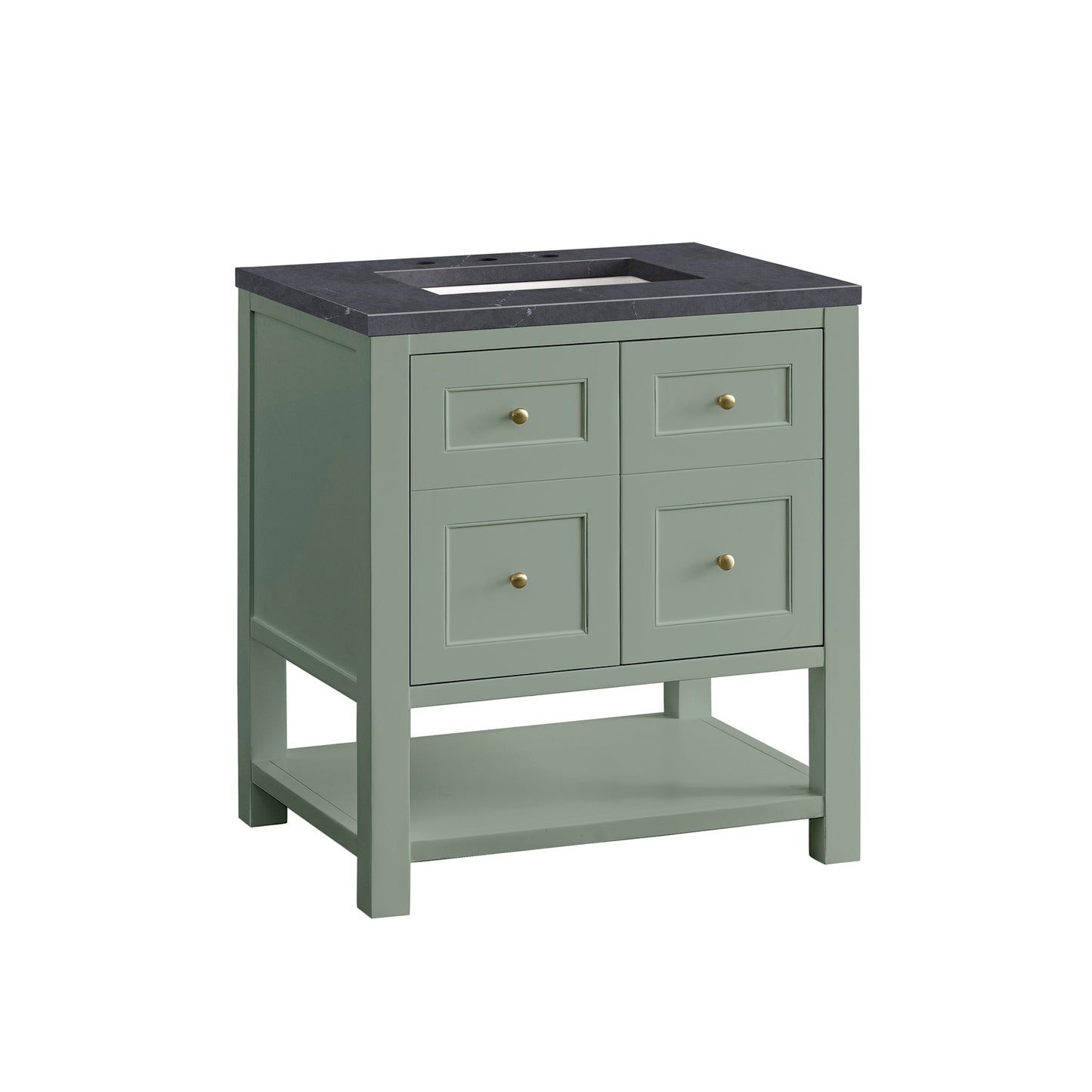 James Martin Vanities Breckenridge 30" Smokey Celadon Single Vanity With 3cm Charcoal Soapstone Top