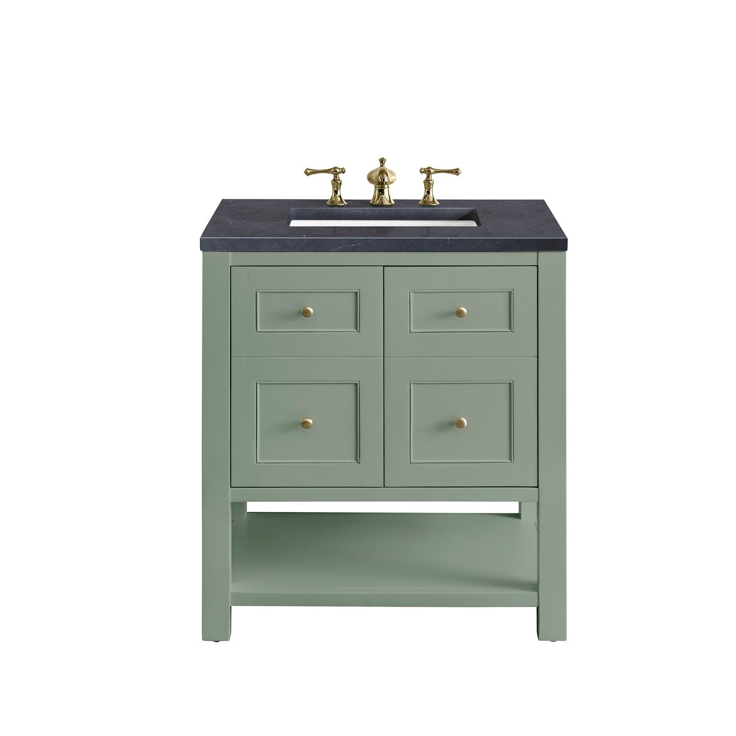 James Martin Vanities Breckenridge 30" Smokey Celadon Single Vanity With 3cm Charcoal Soapstone Top