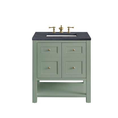 James Martin Vanities Breckenridge 30" Smokey Celadon Single Vanity With 3cm Charcoal Soapstone Top