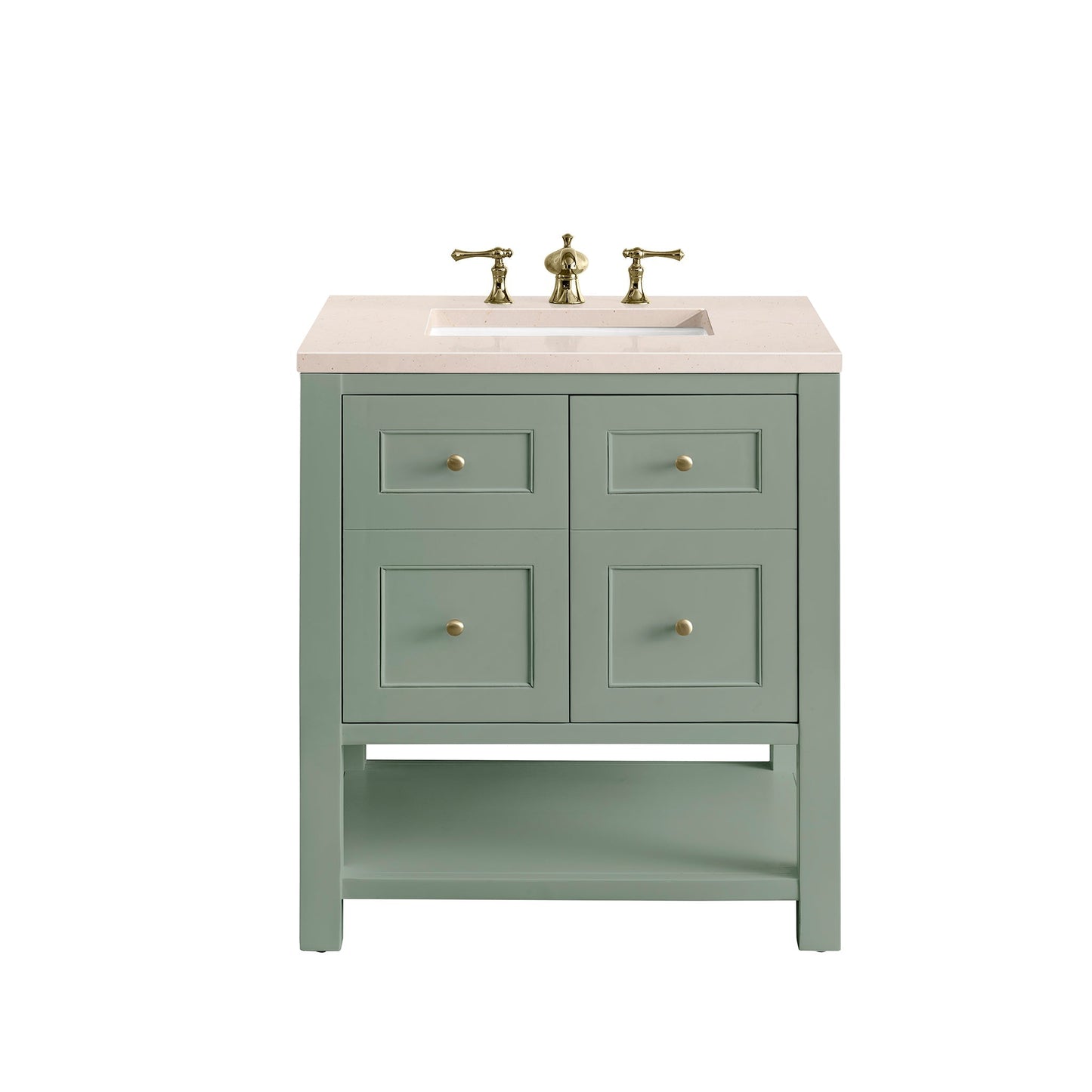 James Martin Vanities Breckenridge 30" Smokey Celadon Single Vanity With 3cm Eternal Marfil Top