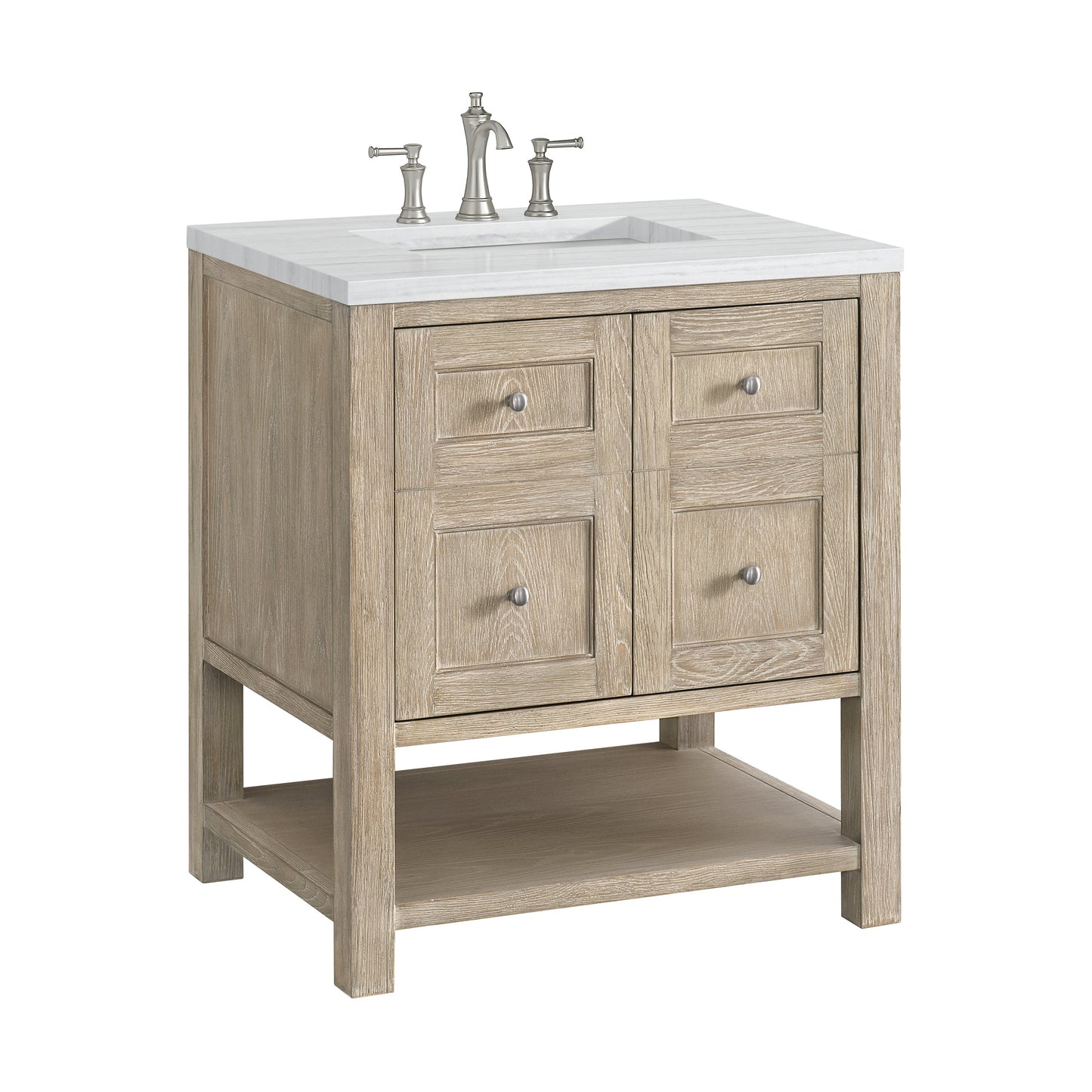 James Martin Vanities Breckenridge 30" Whitewashed Oak Single Vanity With 3 cm Arctic Fall Solid Surface Top