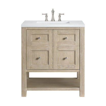 James Martin Vanities Breckenridge 30" Whitewashed Oak Single Vanity With 3 cm Arctic Fall Solid Surface Top