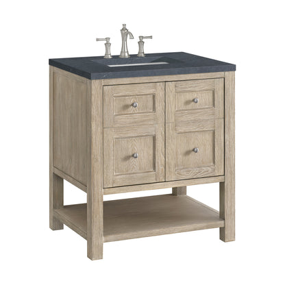 James Martin Vanities Breckenridge 30" Whitewashed Oak Single Vanity With 3 cm Charcoal Soapstone Quartz Top