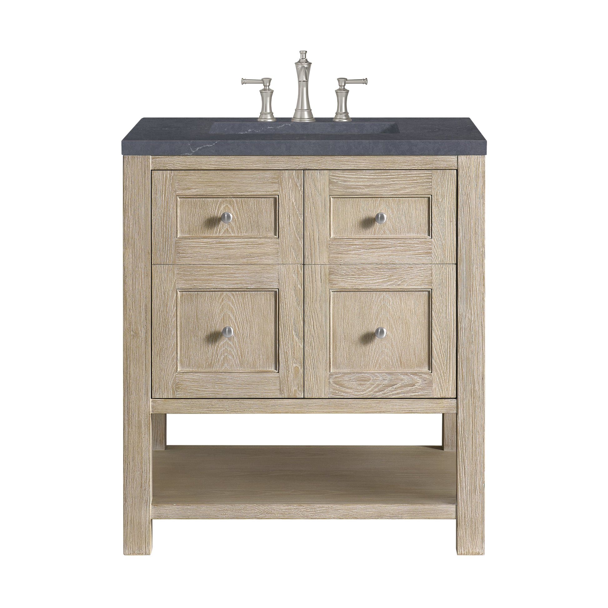 James Martin Vanities Breckenridge 30" Whitewashed Oak Single Vanity With 3 cm Charcoal Soapstone Quartz Top