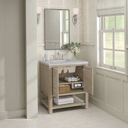 James Martin Vanities Breckenridge 30" Whitewashed Oak Single Vanity With 3 cm Eternal Jasmine Pearl Quartz Top