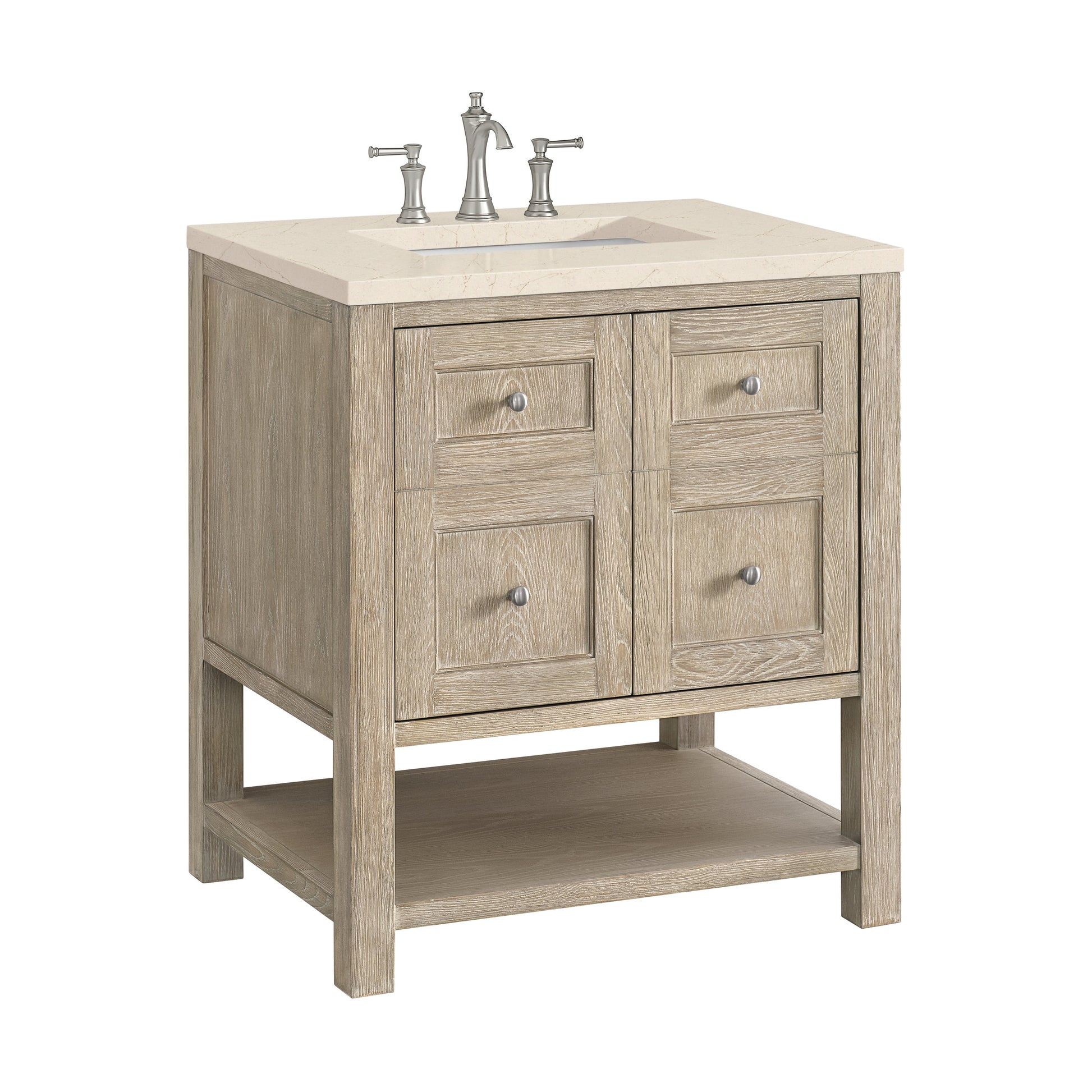 James Martin Vanities Breckenridge 30" Whitewashed Oak Single Vanity With 3 cm Eternal Marfil Quartz Top