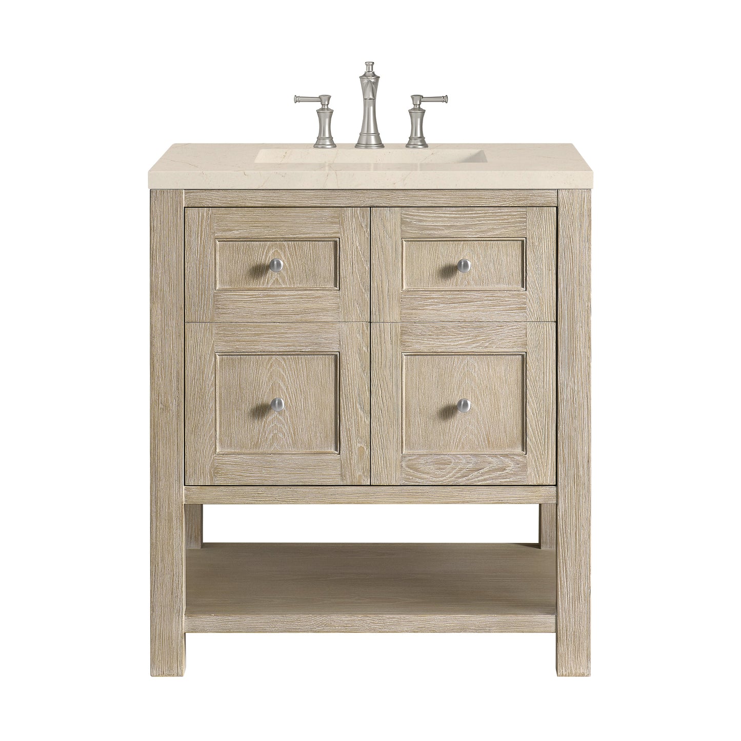 James Martin Vanities Breckenridge 30" Whitewashed Oak Single Vanity With 3 cm Eternal Marfil Quartz Top