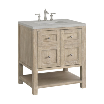 James Martin Vanities Breckenridge 30" Whitewashed Oak Single Vanity With 3 cm Eternal Serena Quartz Top