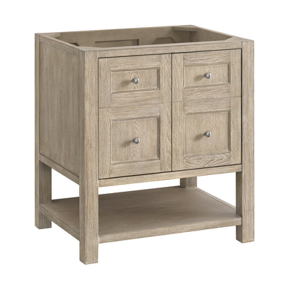 James Martin Vanities Breckenridge 30" Whitewashed Oak Single Vanity With 3 cm White Zeus Quartz Top