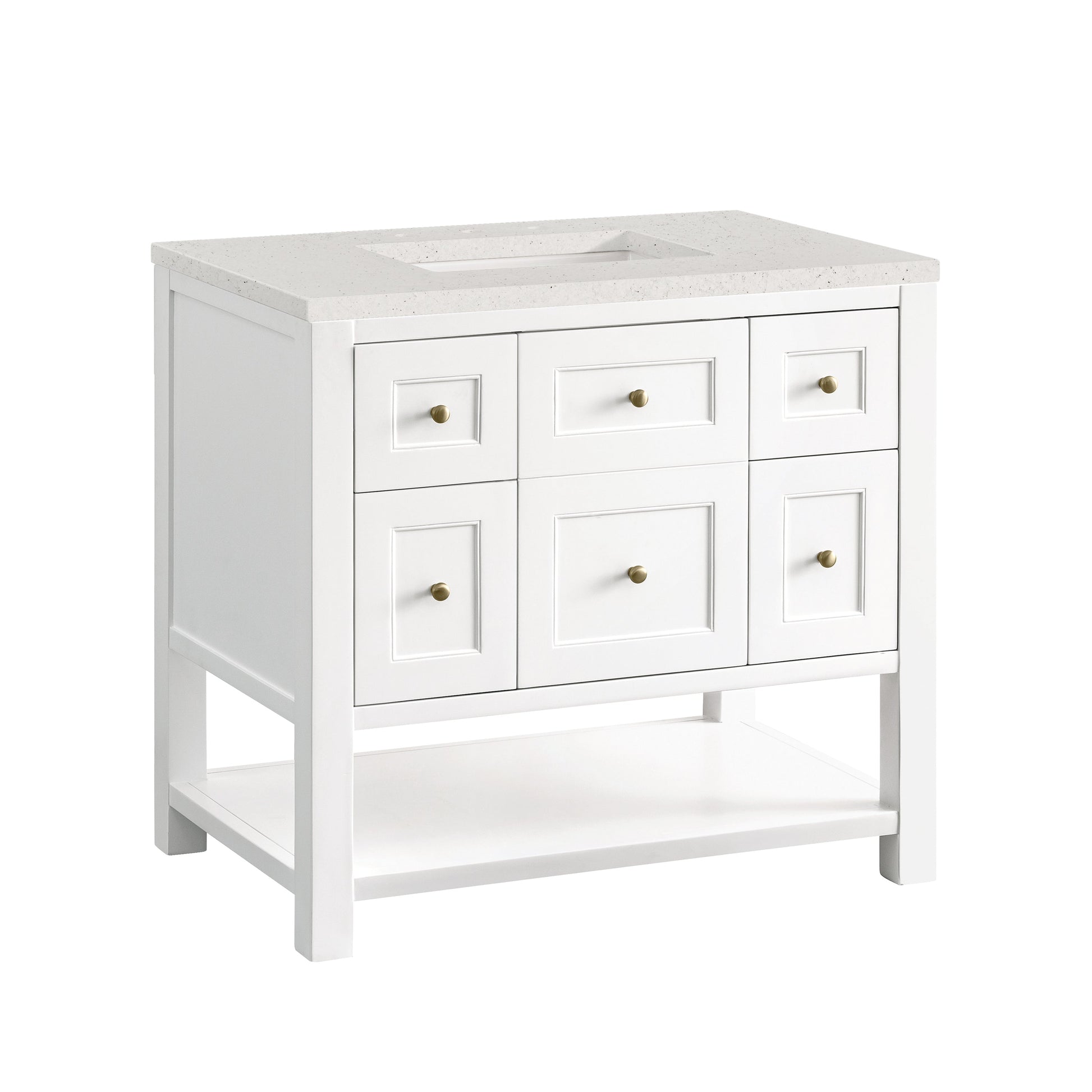 James Martin Vanities Breckenridge 36" Bright White Single Vanity With 3 cm Lime Delight Top