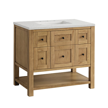 James Martin Vanities Breckenridge 36" Light Natural Oak Single Vanity With 3 cm Lime Delight Top