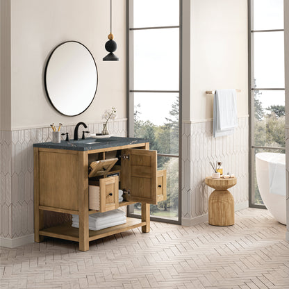 James Martin Vanities Breckenridge 36" Light Natural Oak Single Vanity With 3 cm Parisien Bleu Top