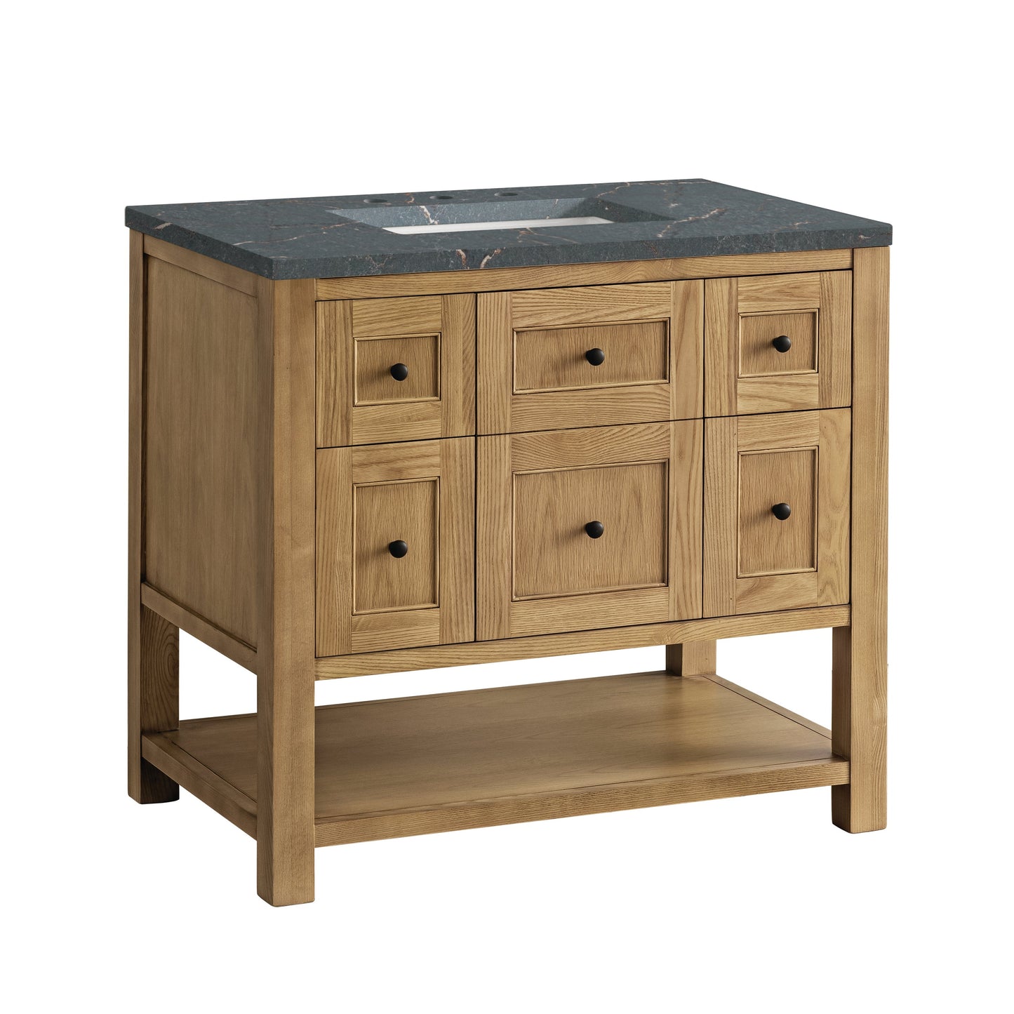 James Martin Vanities Breckenridge 36" Light Natural Oak Single Vanity With 3 cm Parisien Bleu Top