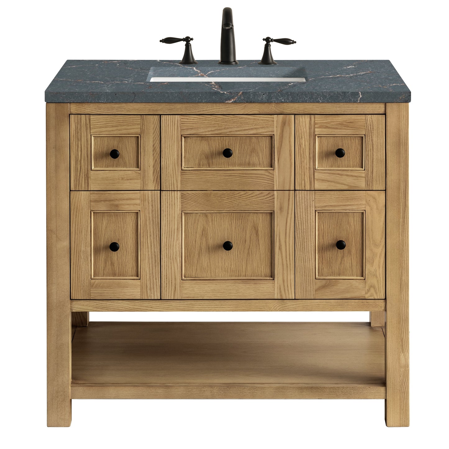 James Martin Vanities Breckenridge 36" Light Natural Oak Single Vanity With 3 cm Parisien Bleu Top