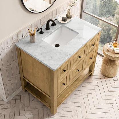 James Martin Vanities Breckenridge 36" Light Natural Oak Single Vanity With 3cm Arctic Fall Top