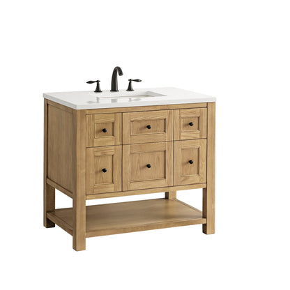 James Martin Vanities Breckenridge 36" Light Natural Oak Single Vanity With 3cm Arctic Fall Top