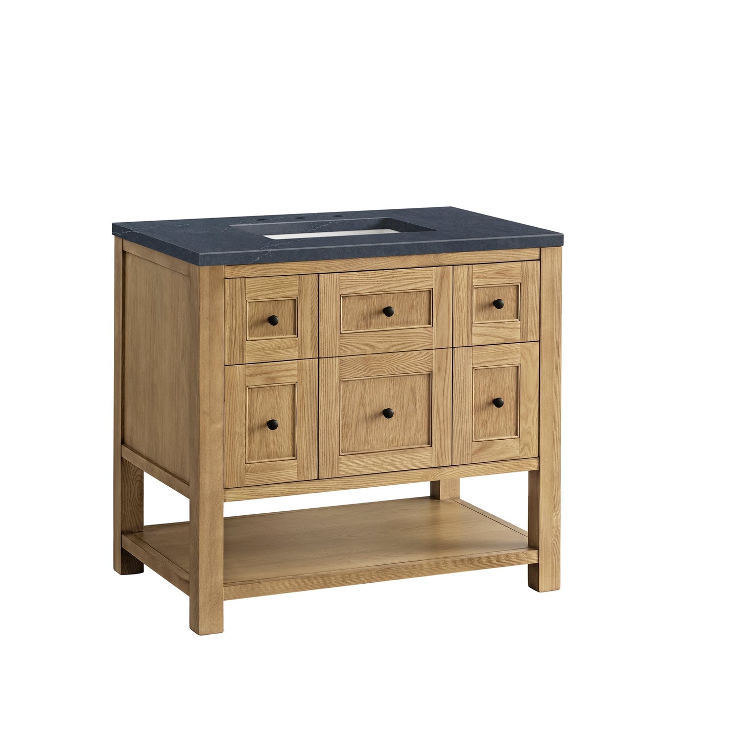 James Martin Vanities Breckenridge 36" Light Natural Oak Single Vanity With 3cm Charcoal Soapstone Top