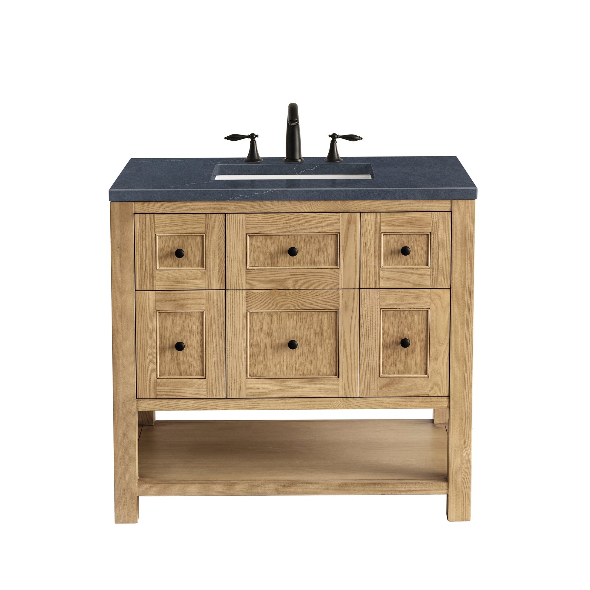 James Martin Vanities Breckenridge 36" Light Natural Oak Single Vanity With 3cm Charcoal Soapstone Top