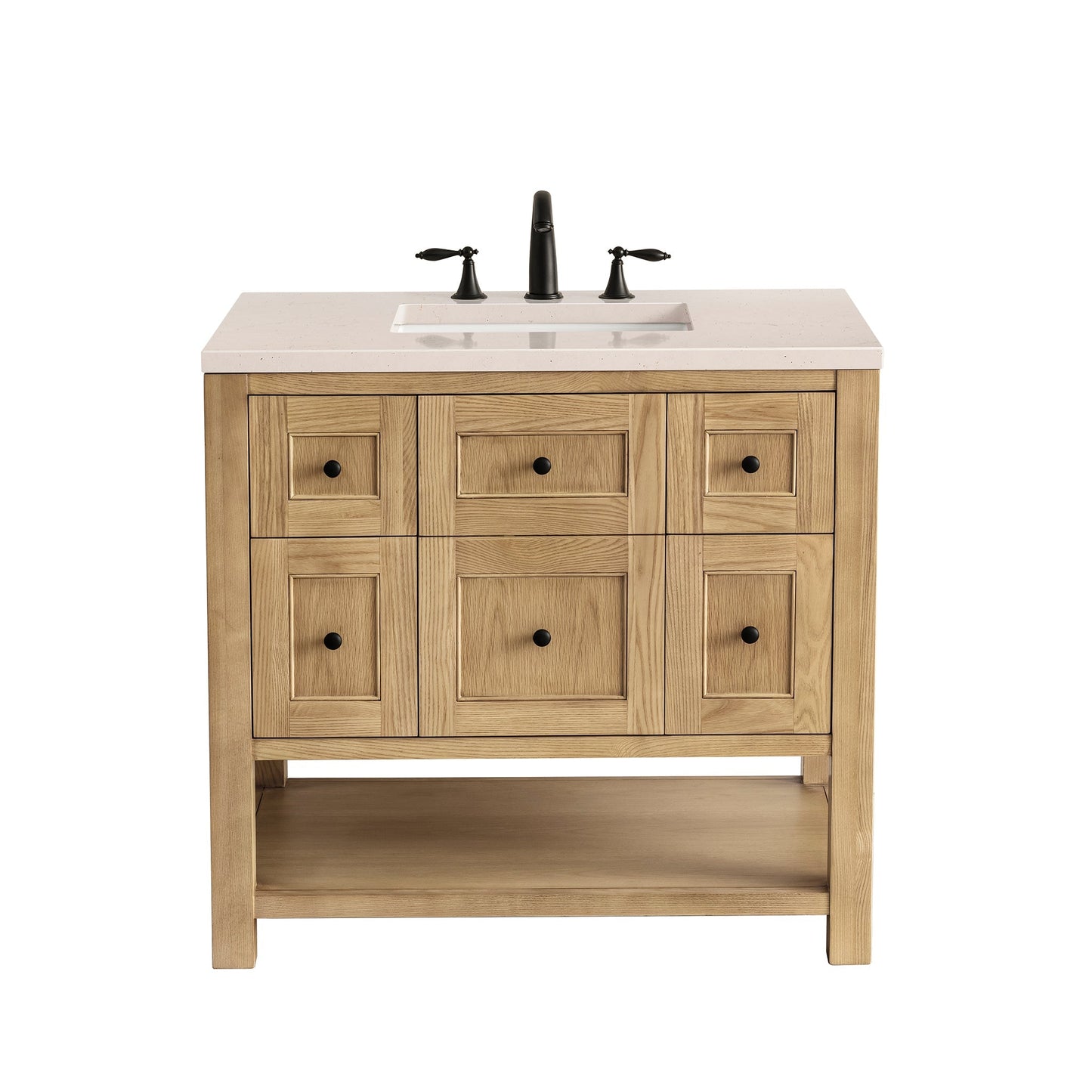 James Martin Vanities Breckenridge 36" Light Natural Oak Single Vanity With 3cm Eternal Marfil Top