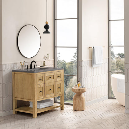 James Martin Vanities Breckenridge 36" Light Natural Oak Single Vanity With 3cm Grey Expo Top