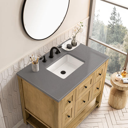 James Martin Vanities Breckenridge 36" Light Natural Oak Single Vanity With 3cm Grey Expo Top