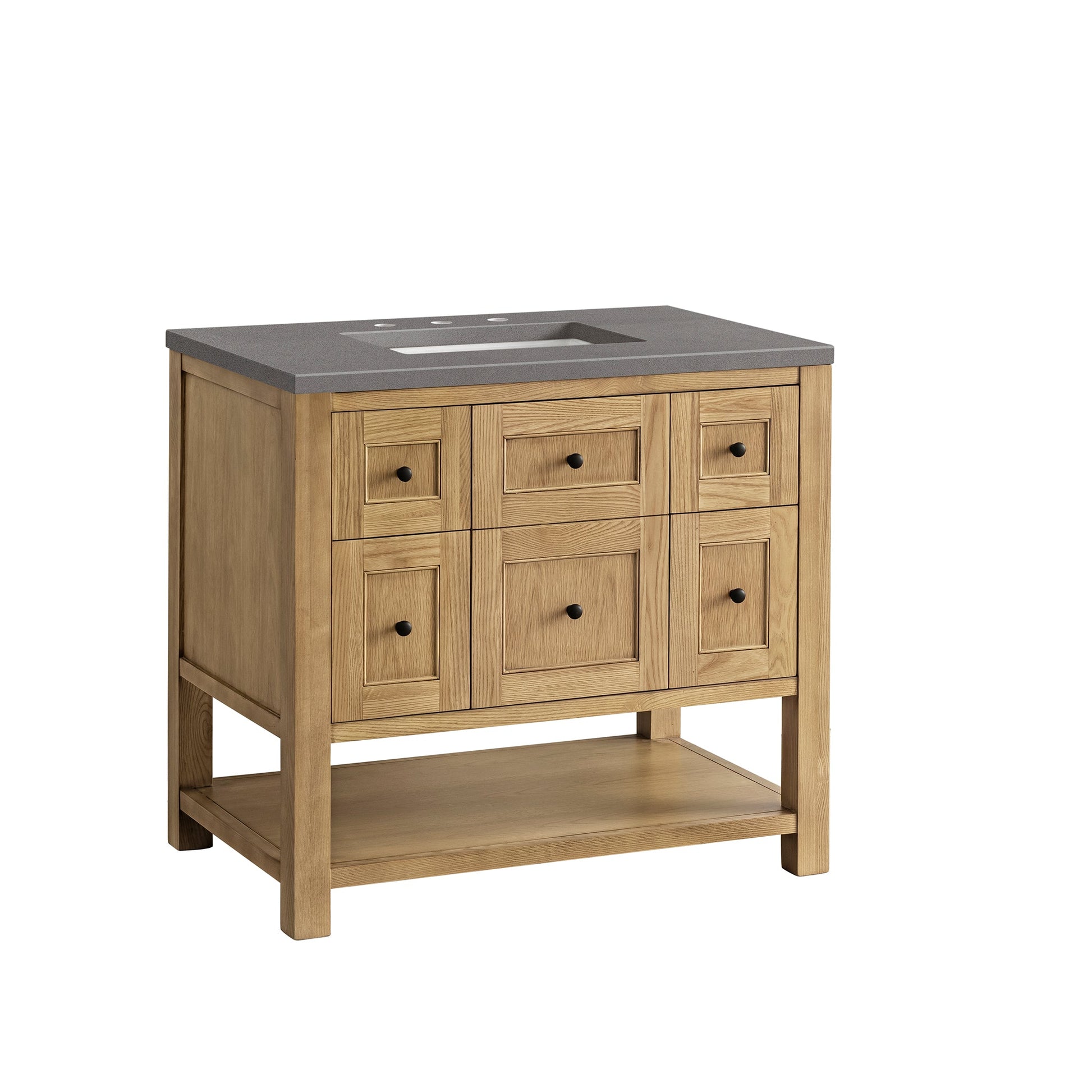 James Martin Vanities Breckenridge 36" Light Natural Oak Single Vanity With 3cm Grey Expo Top