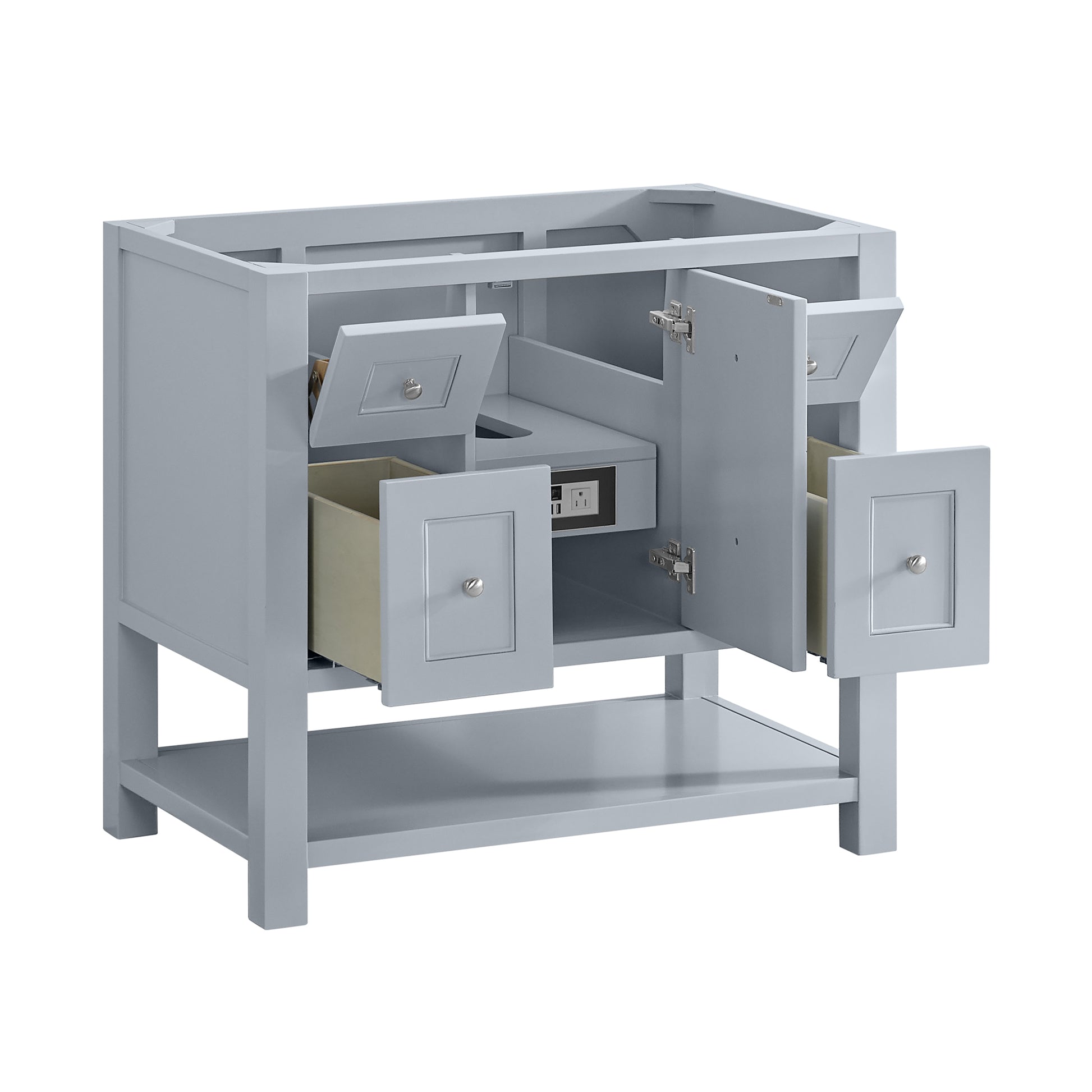 James Martin Vanities Breckenridge 36" Serenity Blue Single Vanity With 3cm Eternal Jasmine Pearl Quartz Top